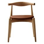 Dining chairs, CH20 Elbow chair, oiled oak - cognac leather Thor 307, Natural