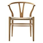 Matstolar, CH24 Wishbone-stol, oljad ek - naturlig snöre, Naturfärgad