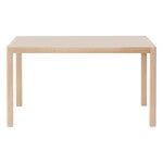 Workshop table, 130 x 65 cm, oak - warm grey linoleum