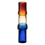 Art glass, Bamboo vase,  90 x 450 mm, desert - clear - ultramarine blue, Transparent