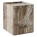 GUBI Pietra side table, 33 x 33 x 40 cm, sepia travertine