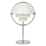 , Multi-lite portable table lamp, chrome - white, White