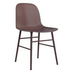 Dining chairs, Form chair, brown steel - brown, Brown