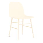 Chaises de salle à manger, Chaise Form, acier crème - crème, Blanc