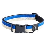 Pet accessories, HAY Dogs collar, flat, M-L, blue - off-white, White