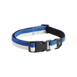 Pet accessories, HAY Dogs collar, flat, S-M, blue - off-white, White