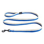 Pet accessories, HAY Dogs leash, flat, M-L, blue - off-white, White