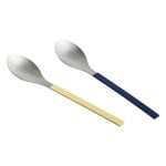 Serving, MVS serving spoon, set of 2, dark blue and yellow, Silver