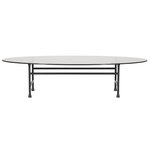 Forte table, oval, grey glass - black Forte table, oval, grey glass - black