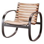 Outdoor lounge chairs, Parc rocking chair, teak - lava grey, Gray