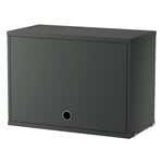 String Furniture String cabinet with flip door, 58 x 30 cm, dark grey