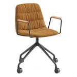 Office chairs, Maarten armchair, pyramid casters base, black - Remix 433 - oak, Black