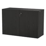 String Furniture String cabinet with lock, 78 x 32 x 52 cm, black stained ash