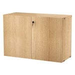 String Furniture String cabinet with lock, 78 x 32 x 52 cm, oak