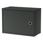 String Furniture String cabinet with swing door, 58 x 30 cm, dark grey