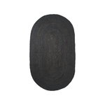 Eternal oval jute rug, small, black