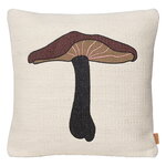 Decorative cushions, Forest embroidered cushion, lactarius, Natural