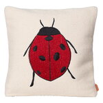 Decorative cushions, Forest embroidered cushion, ladybird, Natural