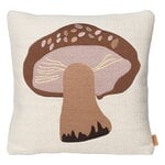 Decorative cushions, Forest embroidered cushion, porcini, Natural