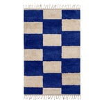 Wool rugs, Mara knotted rug, L, bright blue - offwhite, White
