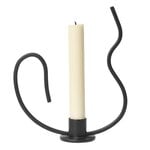 ferm LIVING Valse candle holder, low, black