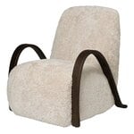 ferm LIVING Fauteuil lounge Buur, Sheepskin Moonlight - chêne teinté foncé