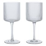 ferm LIVING Verres à vin blanc Ripple, 2 pièces, transparent