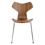 Dining chairs, Grand Prix 3130 chair, chrome - walnut, Brown