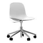 Chaises de bureau, Chaise Form Swivel 5W Gaslift, blanc - aluminium, Blanc