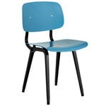 Dining chairs, Revolt chair, black - azure blue, Blue