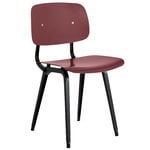 Dining chairs, Revolt chair, black - plum red, Red