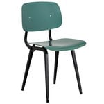 Dining chairs, Revolt chair, black - petrol green, Turquoise