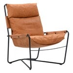 Armchairs & lounge chairs, Bug armchair, high, pelle cognac Dunes, Black