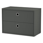 String Furniture String chest with 2 drawers, 58 x 30 cm, dark grey