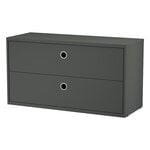 String Furniture String chest with 2 drawers, 78 x 30 cm, dark grey