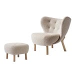Armchairs & lounge chairs, Little Petra lounge chair and pouf, Karakorum 003 - w. oiled oak, Brown