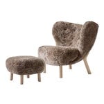 Armchairs & lounge chairs, Little Petra lounge chair and pouf, Sahara - white oiled oak, Brown