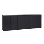 Sideboards & dressers, Fuuga sideboard, 192 cm, with plinth, black, Black