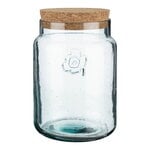 Jars & boxes, Oiva - Unikko jar, large, recycled glass - cork, Transparent