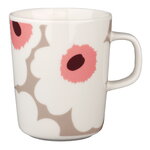 Marimekko Tazza Oiva - Unikko 2,5 dl, bianco - argilla - cipria - rosso