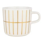 Becher und Tassen, Oiva - Tiiliskivi Kaffeetasse, 200 ml, Weiß - Gold, Weiß