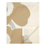 Marimekko Unikko pöytäliina, 140 x 250 cm, l.valkoinen - hopea - beige