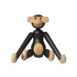 Figurinen, Äffchen aus Holz im Miniformat, Eiche dunkel gebeizt, Schwarz