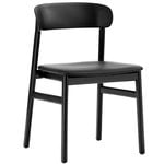 Ruokapöydän tuolit, Herit tuoli, musta tammi - musta nahka, Musta