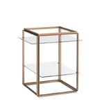 Tavolino Florence, oro - vetro trasparente