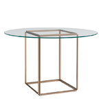 Florence dining table, gold - clear glass Florence dining table, gold - clear glass