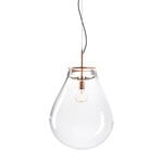 Bomma Tim pendant, medium, clear - brushed copper