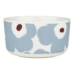 Marimekko Oiva - Unikko bowl 5 dl, white - blue grey - wine red