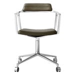 452 Swivel tuoli, kiillotettu runko - bosco nahka, pyörät