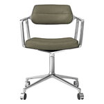 453 Swivel tuoli, kiillotettu runko - bosco nahka, pyörät